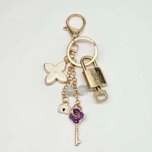 Authentic Louis Vuitton Lock & Key with unbranded Bagcharm, Keychain 120625